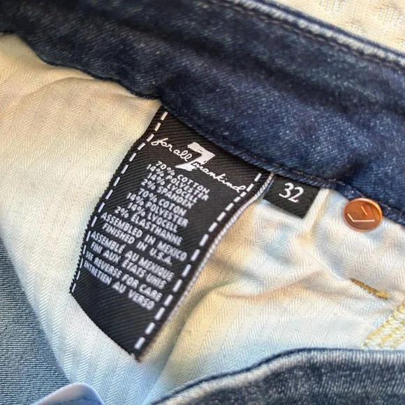 7 For All Mankind B(air) High Waist Ankle Skinny Jeans 32 14 Raw Hem Duchess - Picture 5 of 7